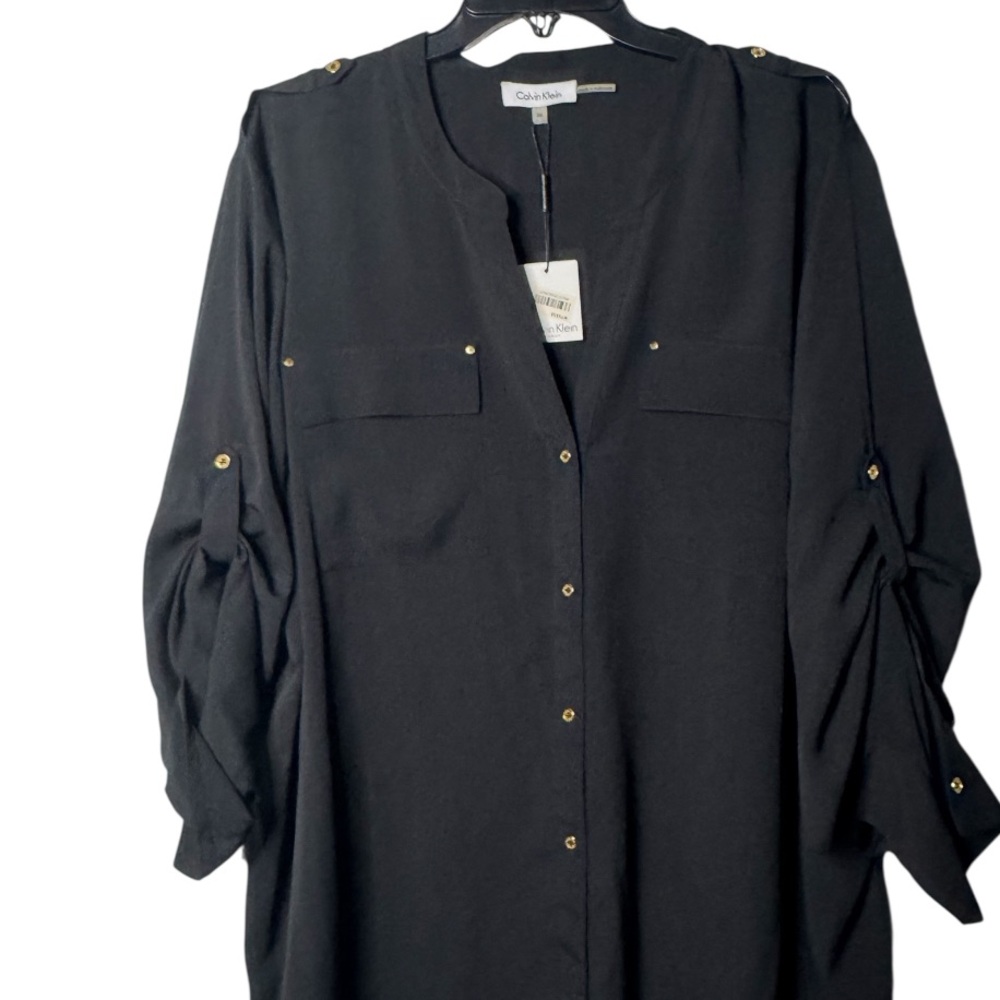 Calvin Klein Black Button-Down Shirt